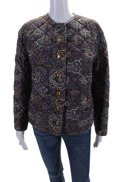 Bogner Women's Long Sleeves Button Up Quilted Multicolor Jacket Size 12