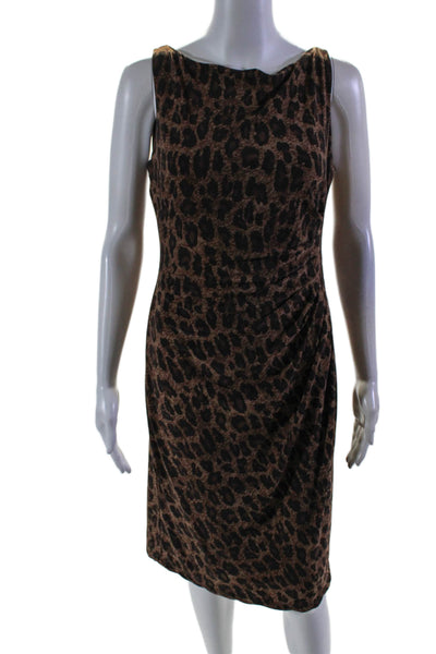 Lauren Ralph Lauren Women's Sleeveless Fitted Mini Dress Animal Print Size 6