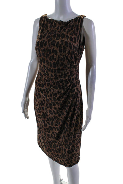 Lauren Ralph Lauren Women's Sleeveless Fitted Mini Dress Animal Print Size 6