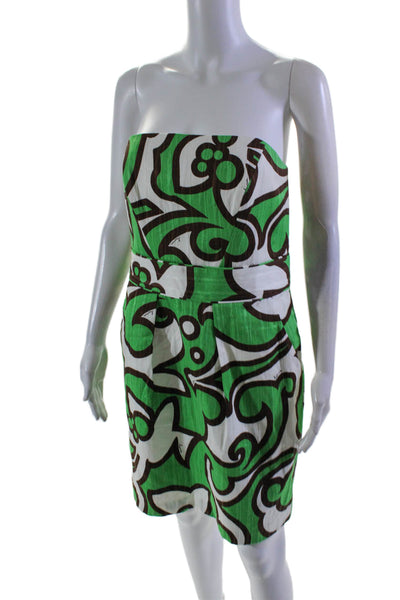 Milly Women's Square Neck Sleeveless Pleated Abstract Mini Dress Size 12