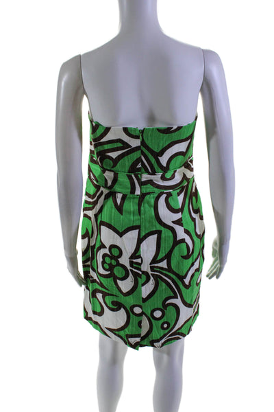 Milly Women's Square Neck Sleeveless Pleated Abstract Mini Dress Size 12