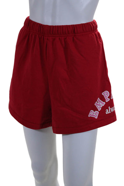 Mayfair Womens High Rise Empathy Always Shorts Red Cotton Size S/M