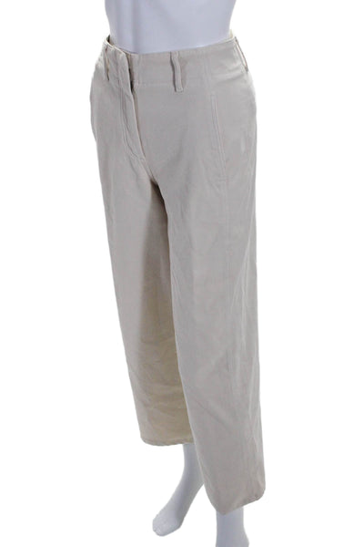 Wilfred Womens Cotton Hook & Eye Zipped Straight Leg Casual Pants Beige Size 0