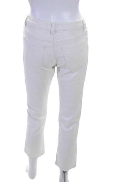 DL1961 Womens Cotton Buttoned Brady Slim Straight Leg Pants White Size 14