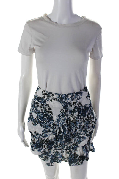 Parker Women's Hook Closure Ruffle Lined Wrap Mini Skirt Floral Size M