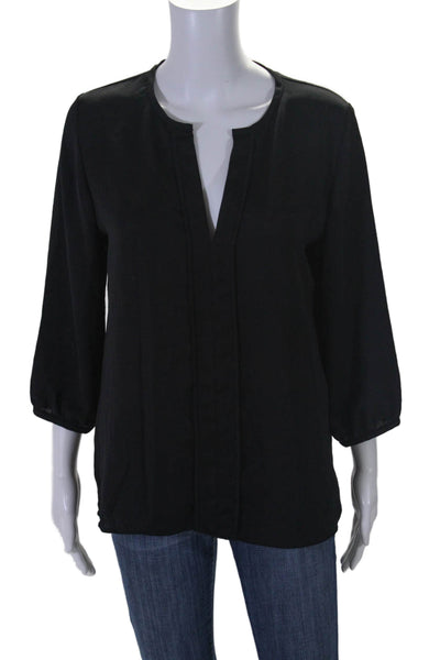 Marccain Womens Long Sleeve V Neck Pullover Blouse Black Size 3