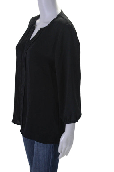 Marccain Womens Long Sleeve V Neck Pullover Blouse Black Size 3