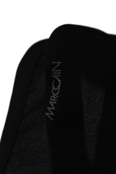 Marccain Womens Long Sleeve V Neck Pullover Blouse Black Size 3