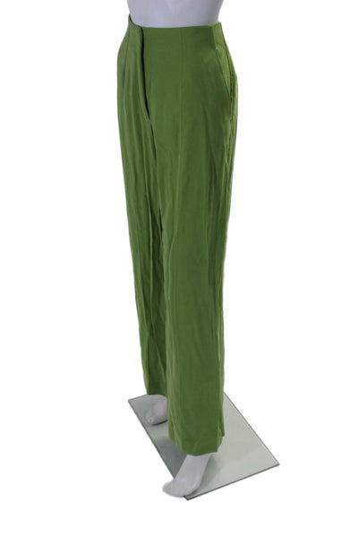 Dynamite Women's Hook Closure Pockets Wide Leg Dress Pants Green Size 6