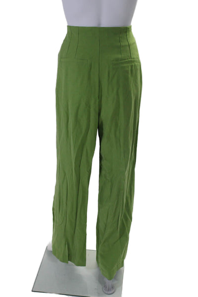 Dynamite Women's Hook Closure Pockets Wide Leg Dress Pants Green Size 6