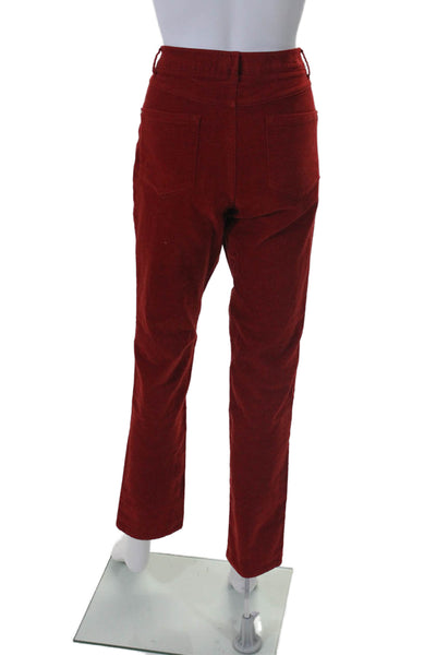 Pure Collection Womens Five Pocket Zip Front Tapered Leg Pants Red Size 6 US