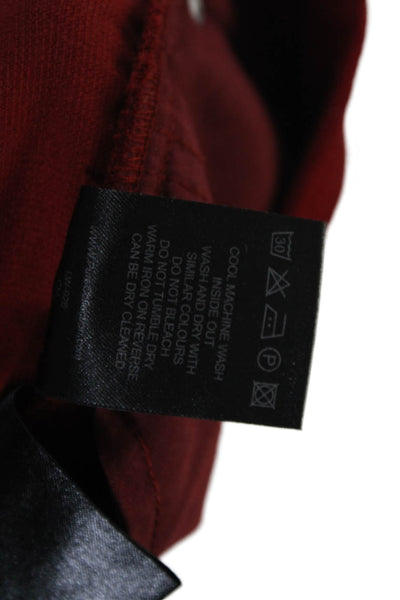 Pure Collection Womens Five Pocket Zip Front Tapered Leg Pants Red Size 6 US