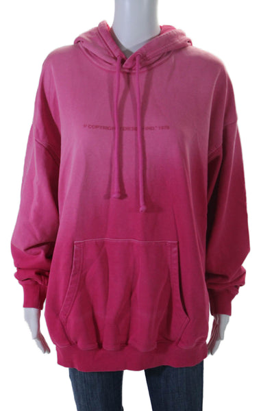 Diesel Womens Long Sleeve Front Pocket Drawstring Hoodie Pink Size Medium