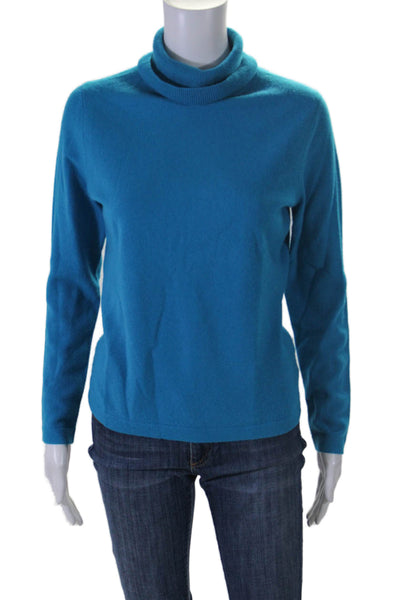 Pure Collection Womens Long Sleeve Turtleneck Sweater Cashmere Blue 6