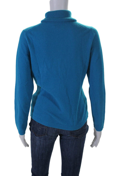 Pure Collection Womens Long Sleeve Turtleneck Sweater Cashmere Blue 6