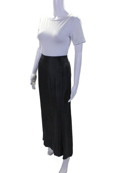 Carmen Marc Valvo Womens Solid Black Zip Back Maxi Mermaid Skirt Size 4