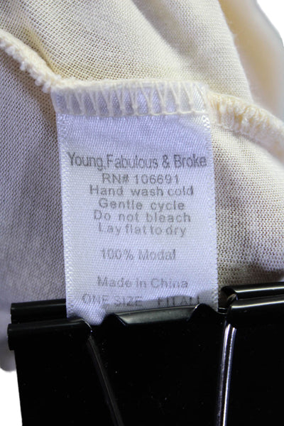 Young Fabulous & Broke Womens Crystal Detail Long Sleeve Blouse Top Tan Size OS