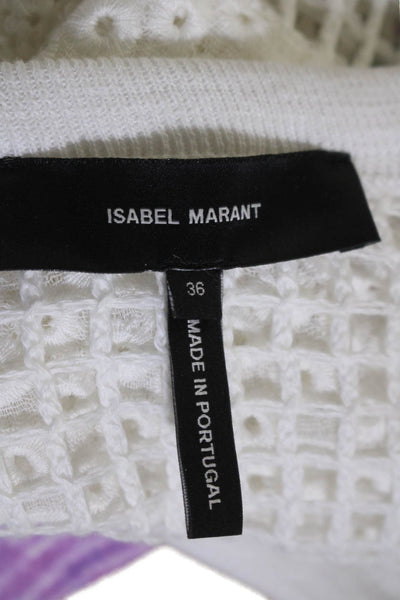 Isabel Marant Womens Eyelet Long Sleeves Sweatshirt White Cotton Size EUR 36