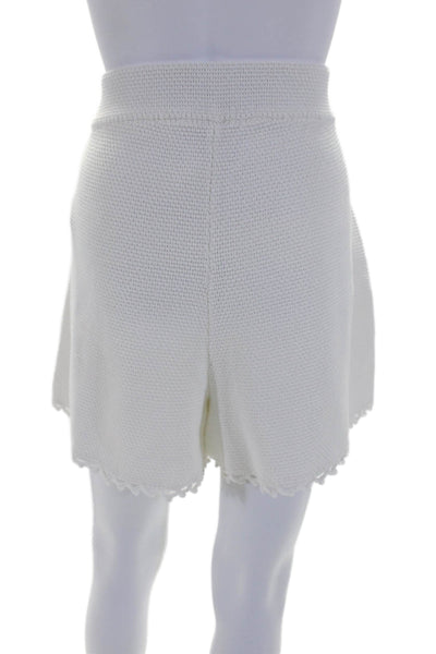 Rebecca Taylor Womens Pull On High Rise Shorts White Cotton Size Extra Large