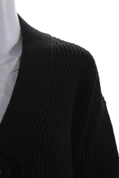 Vivetta Womens Wool Blend Knit V-Neck Button Up Cardigan Sweater Black Size M