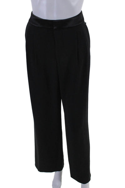 Alice + Olivia Womens Hook & Eye Zip Pleated Straight Dress Pants Black Size 8