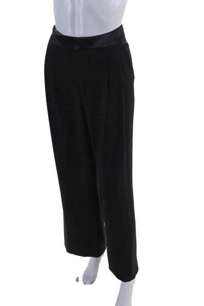 Alice + Olivia Womens Hook & Eye Zip Pleated Straight Dress Pants Black Size 8