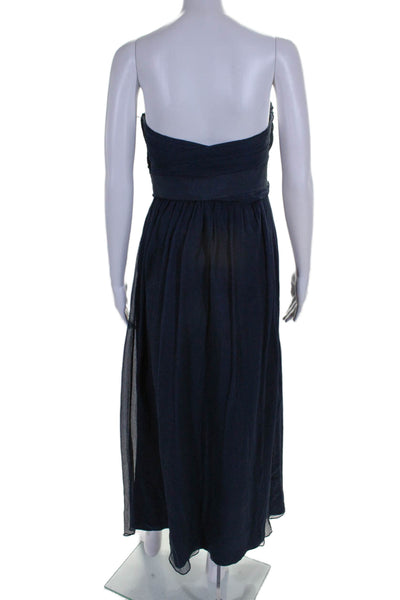 Jenny Yoo Collection Womens Sweetheart Strapless Belted Gown Blue Size 6