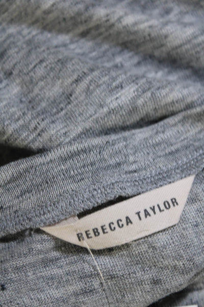 Rebecca Taylor Womens Sleeveless Round Neck Tiered Top Gray Linen Size Small