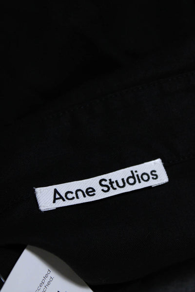 ACNE Studios Womens Long Sleeve Collared Button Down Shirt  Black Medium