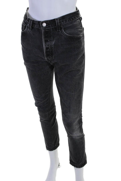 Redone Womens Cotton Full Buttoned Slip-On Skinny Jeans Black Size EUR 24