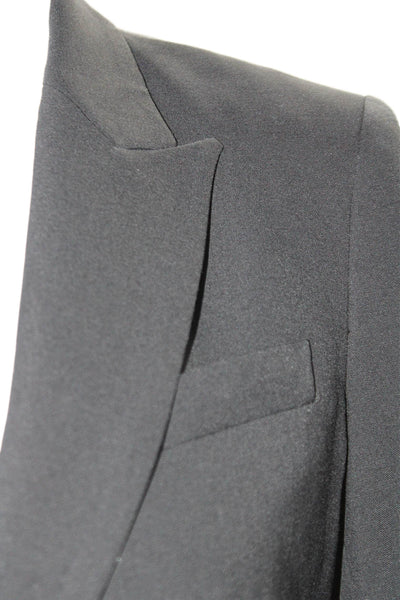 Theory Womens One Button Notched Lapel Blazer Wool Black Size 4 US