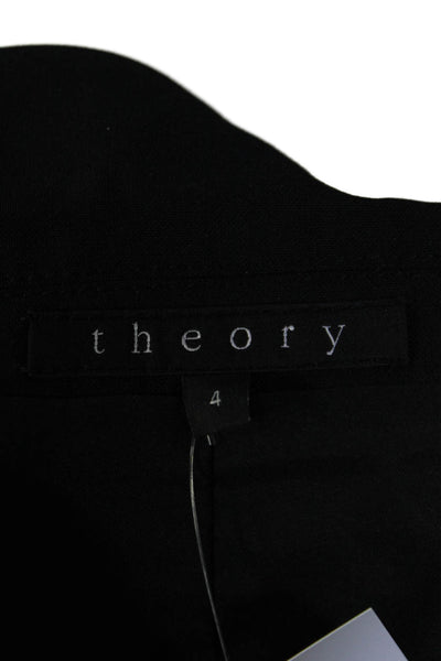 Theory Womens One Button Notched Lapel Blazer Wool Black Size 4 US