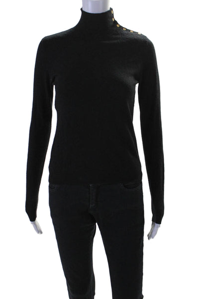 Weill Womens Black Wool Blend Turtleneck Long Sleeve Pullover Sweater Top Size 4