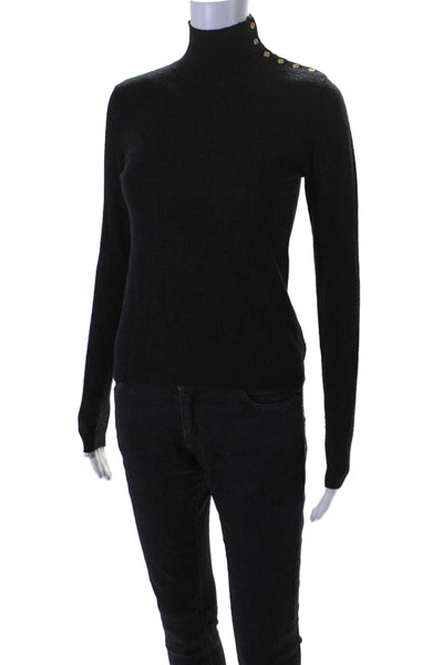 Weill Womens Black Wool Blend Turtleneck Long Sleeve Pullover Sweater Top Size 4