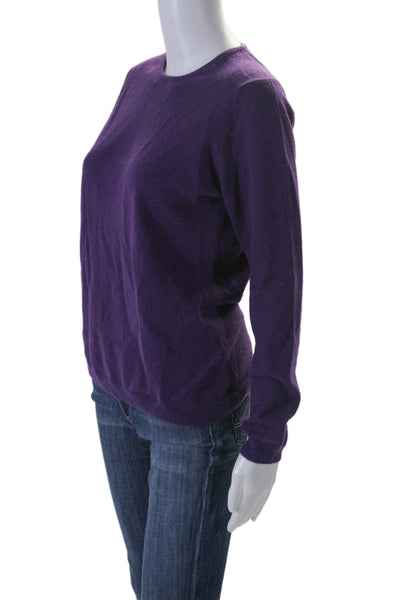 Pure Collection Womens Long Sleeve Tight Knit Sweater Cashmere Purple 6