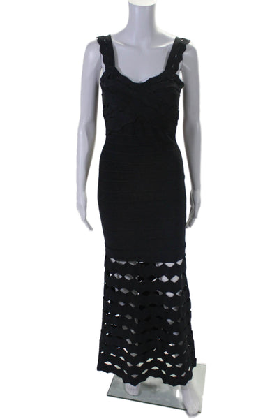 Oo La La Womens Sleeveless Sweetheart Neck Body Con Evening Gown Black Size Medi