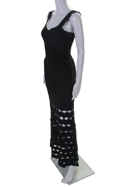 Oo La La Womens Sleeveless Sweetheart Neck Body Con Evening Gown Black Size Medi