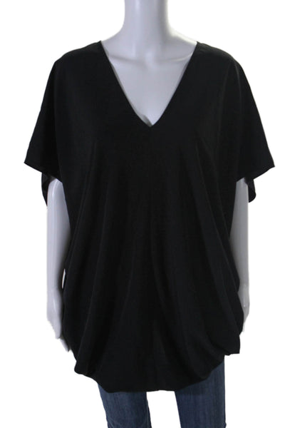 Hatch Women's V-Neck Sleeveless Boxy Tunic Blouse Black One Size