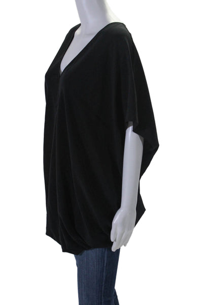 Hatch Women's V-Neck Sleeveless Boxy Tunic Blouse Black One Size