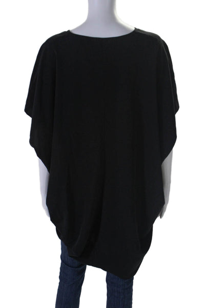 Hatch Women's V-Neck Sleeveless Boxy Tunic Blouse Black One Size