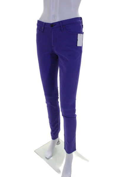 AG Women's Button Closure Midrise Five Pockets Skinny Pants Purple Size 26