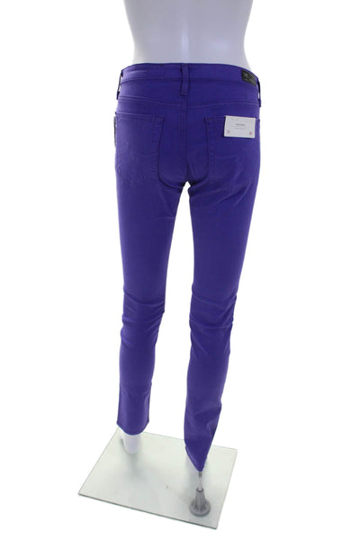 AG Women's Button Closure Midrise Five Pockets Skinny Pants Purple Size 26