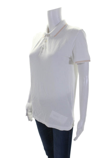 Theory Women's Collared Short Sleeves Basic Polo Shirt White Size XS