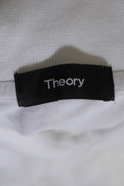 Theory Women's Collared Short Sleeves Basic Polo Shirt White Size XS