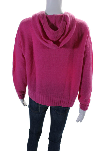 Minnie Rose Womens Cashmere Drawstring Hooded Long Sleeve Sweater Pink Size XS