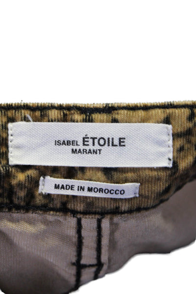 Etoile Isabel Marant Womens Snakeskin Print Skinny Leg Pants Brown Size EUR 34