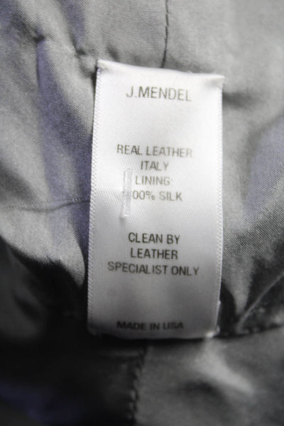 J. Mendel Womens Patent Leather A Line Mini Trumpet Skirt Light Gray Size 0