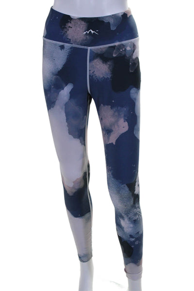 Dope Womens Abstract Active Leggings, Neck Tube + Sweatshirt Set Purple Size M