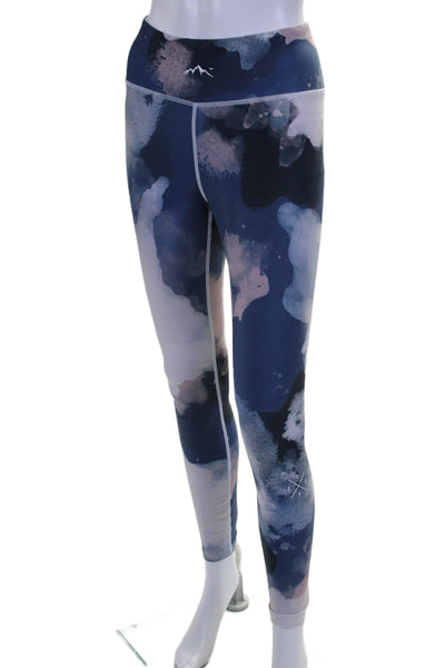 Dope Womens Abstract Active Leggings, Neck Tube + Sweatshirt Set Purple Size M