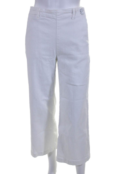 AG Adriano Goldschmied Womens High Rise Nautical Wide Leg Pants White Size 28